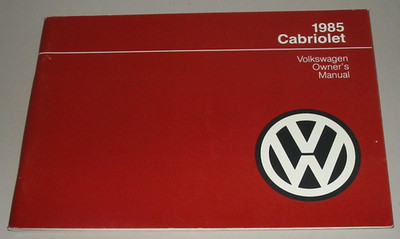 Owner´s Manual / Handbook VW Golf 1/I Cabrio US-Modell Handbook from 02/1985