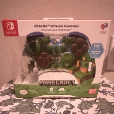 PDP REALMz Wireless Controller Minecraft Green LED for Nintendo Switch