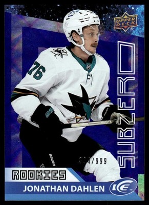 2021-22 Upper Deck Ice Sub Zero Jonathan Dahlen 854/999 San Jose Sharks #SZ-28