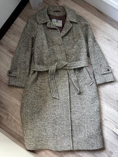 Women Aquascutum Coat Grey Wool 38 / M / 46