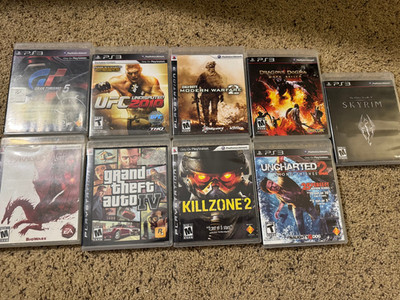 PS3 Game Lot 9 Tested Working GTA IV Skyrim Dragon Age Origins MW2 Killzone 2