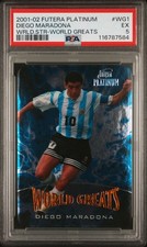 2001 FUTERA PLATINUM WORLD STARS WORLD GREATS WG1 DIEGO MARADONA world cup messi
