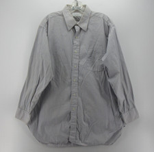 VINTAGE Saks Fifth Avenue Shirt Men 16 1/2 Blue Button Down Striped USA Made 