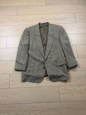 Pierre Balmain Silk and Wool Blend Glen Plaid Blazer Jacket