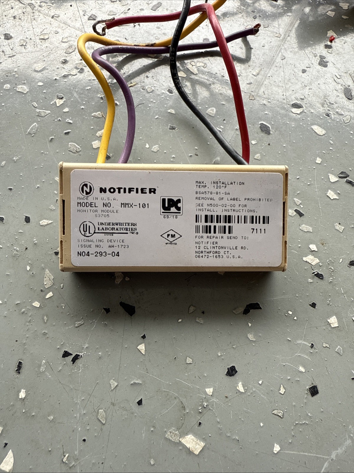 NOTIFIER MMX-101 FIRE ALARM ADDRESSABLE MONITOR MODULE FAST SHIPPING