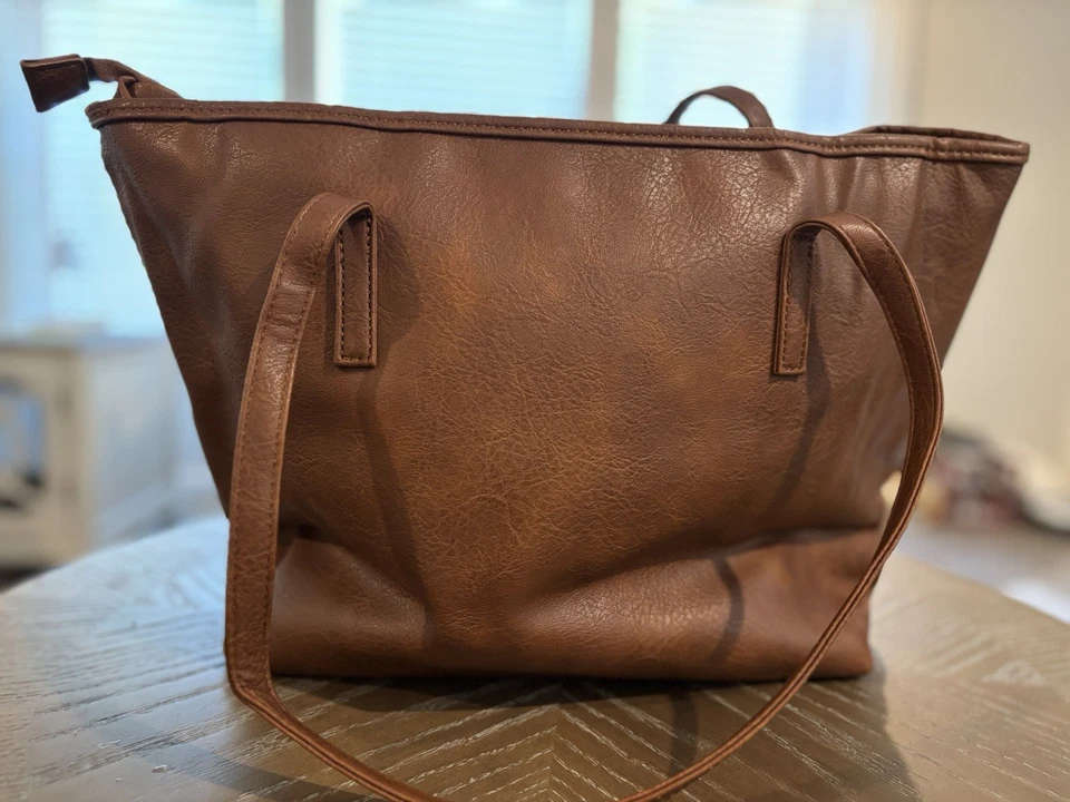 Bolso de Mano Montana West Marrón Imitación Cuero - Nuevo con Etiquetas - Cartera de Hombro con Cremallera Superior Foto 2 de 4