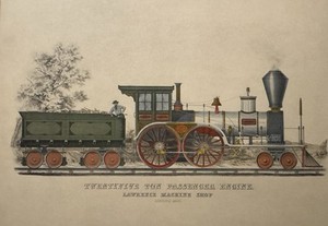 Twentyfive Ton Passenger Engine Lawrence Machine Shop MA 14X10 Railroad Print