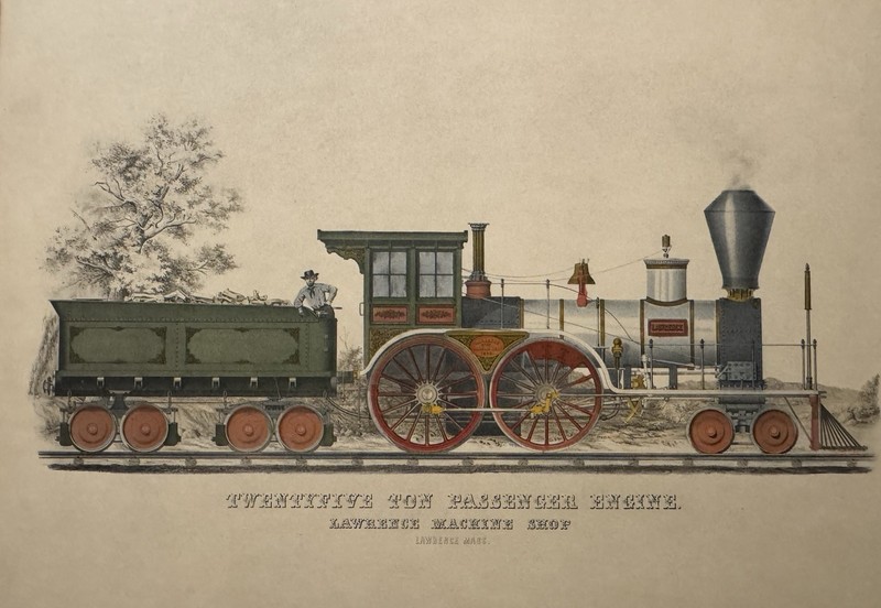 Twentyfive Ton Passenger Engine Lawrence Machine Shop MA 14X10 Railroad Print