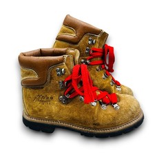 Vintage Kinney Colorado Hiking Boots Mens Size 10 Red Lace Lug Sole 1970s 1980s