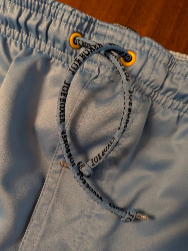 BAÑADOR HOMBRE: Joe Boxer Azul Claro Amarillo Rayas Retro Board Shorts MEDIANO Foto 3 de 4