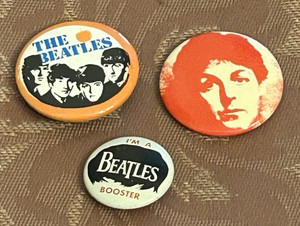 BEATLES - Buttons Pins - Lot of 3 -  Booster - Paul McCartney - Apple - VG+