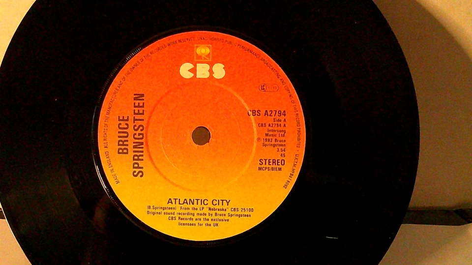 Bruce Springsteen,Columbia,"Atlantic City"UK,7" 45 with P/S,1982,In Shrink,MINT - Image 2 of 3