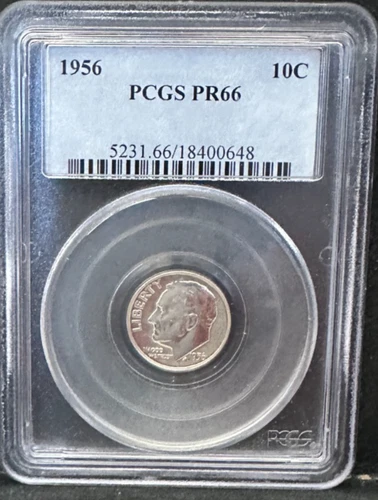 1956 Proof Roosevelt SILVER Dime PCGS PF66