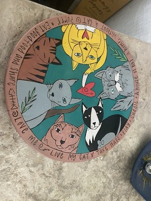 Love My Cat Decorative Lazy Susan with Cat Illustrations