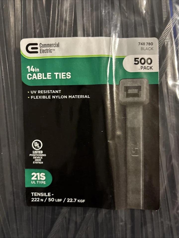 500-Pack 14” Cable Ties (Commercial Electric) - Изображение 2 из 4