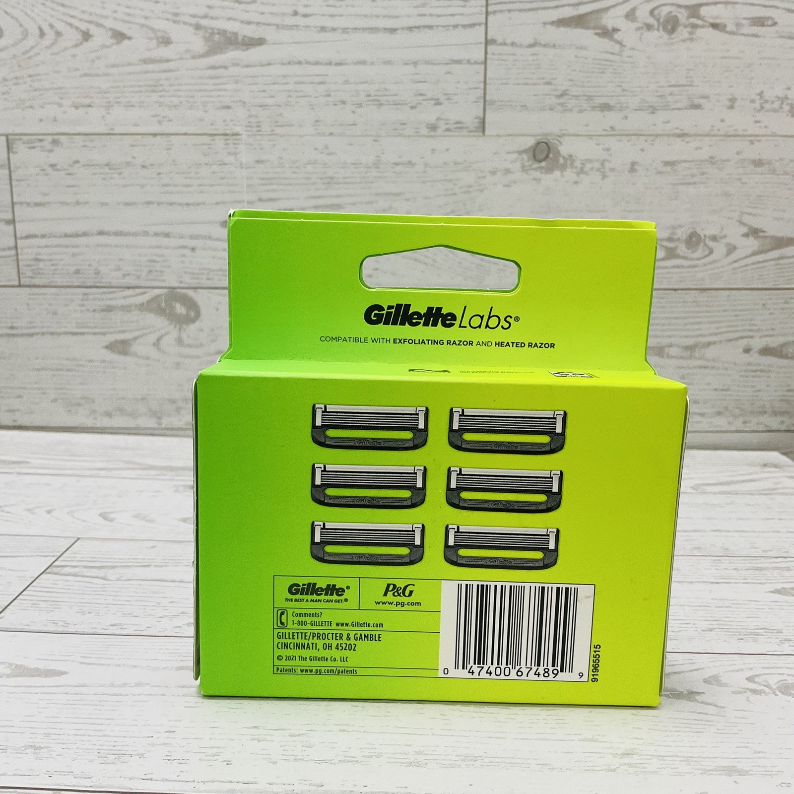 GilletteLabs Razor Blade Refills 6 Cartridges for Exfoliating Bar & Heated Razor