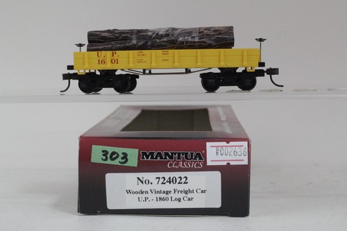 Coche de carga vintage de madera Mantua escala HO Union Pacific UP #1601 | Condition: Used