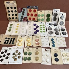 Vintage Carded Button Lot Bge Le Chic La Mode Doreen Majesty Rare Complete