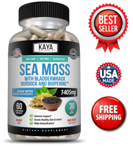 Organic Irish Sea Moss, Bladderwrack & Burdock, Thyroid & Immune Support - Picture 1 of 7