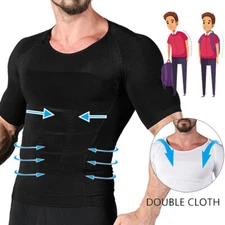 Men's Compression Shirt Gynecomastia Chest Body Shaper Tummy Control Vest Tops