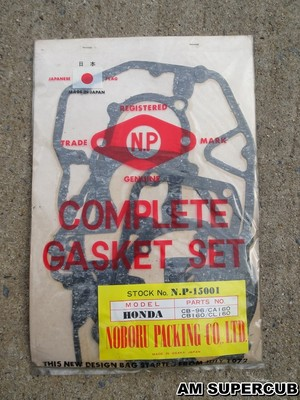 #ad NOS Honda 160 CA160 CB160 CL160 CB96 Complete Gasket Set NP NOBORU Genuine Japan $39.03