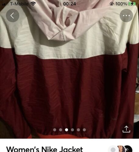 Nike Windrunner Windbreaker Jacke Rot / Orange Weiß Full Zip Damen Größe L. - Bild 2 von 6