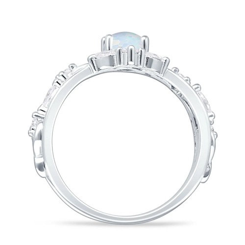 Marquise Ring mit geteiltem Schaft Blatt floral CZ 925 Sterlingsilber 13,3 mm - Bild 21 von 21