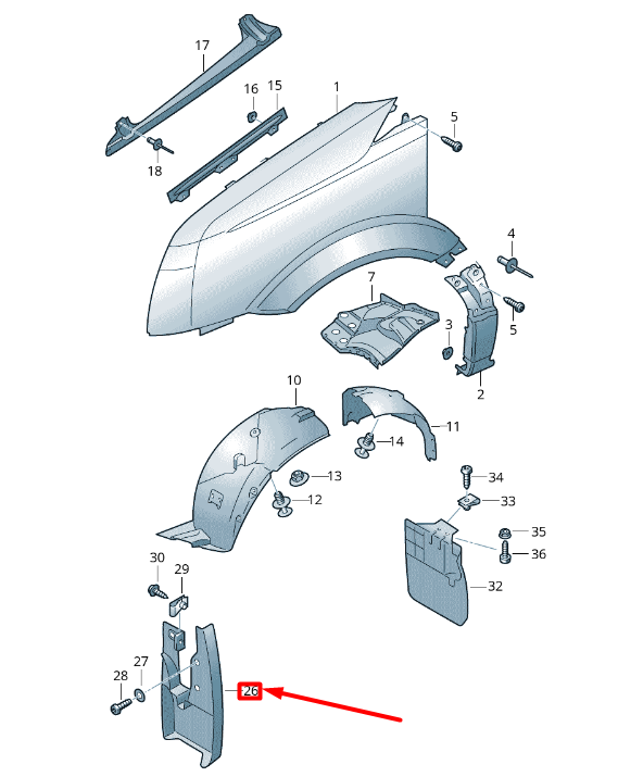 VOLKSWAGEN CRAFTER 2F MK1 Front Right Mudguard 2E0821820 NEW 
