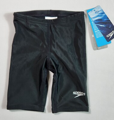 Speedo Swimsuit Jammer Prolt Solid Toddler Boys Size 20 Black