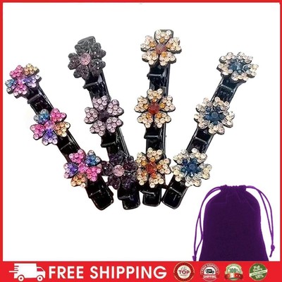 de 4 Stück geflochtene Haarspangen für Damen, Blumen für Kopfbedeckungen, Access