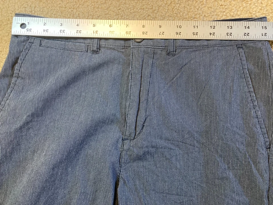 Bermudas cortas Claiborne para hombre talla 30 azul algodón a rayas Foto 2 de 4