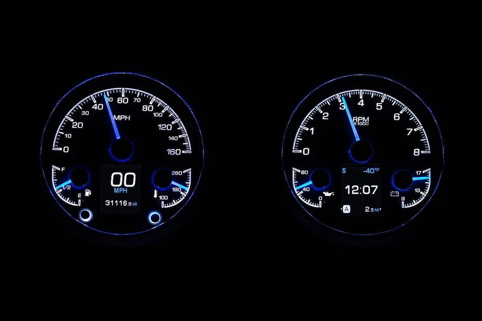 Camión Chevrolet GMC Dakota Digital Gauge Cluster cara negra 1947-1953 Foto 4 de 4