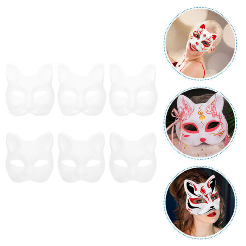 Halloween Maski termiczne - 6 szt. Kot, Lis, Wilk - Zrób to sam Kostium Rekwizyty - Zdjęcie 1 z 12