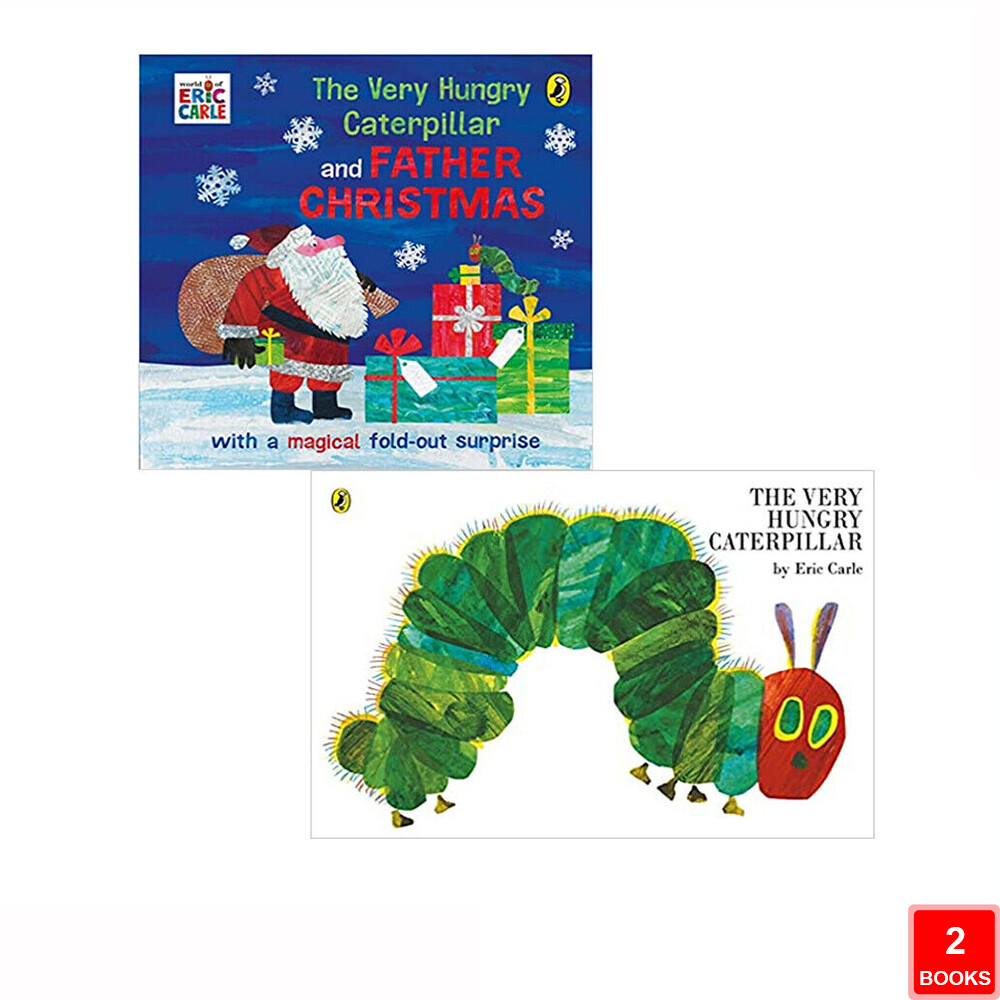 Eric Carle Collection 2 Books Set Very Hungry Caterpillar Father Christmas  NEW