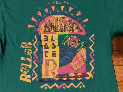 VINTAGE Gitano Rollerblade Shirt Youth Girl’s Medium Green 90s - Picture 3 of 11