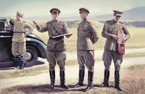 Soviet Staff Personnel (1943-1945) (4 Zahlen) 1:3 5 Kunststoff Modell Kit Icm-image