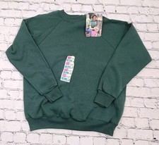 NWT Vintage Hanes Sweatshirt Adult Large Green Crewneck Long Sleeve New