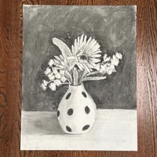 Original Still Life Drawing: Charcoal on paper, 18" x 24"