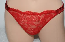 NWT Victoria's Secret Red Cherry Rhinestone Strap Thong Panty M Medium Low Rise