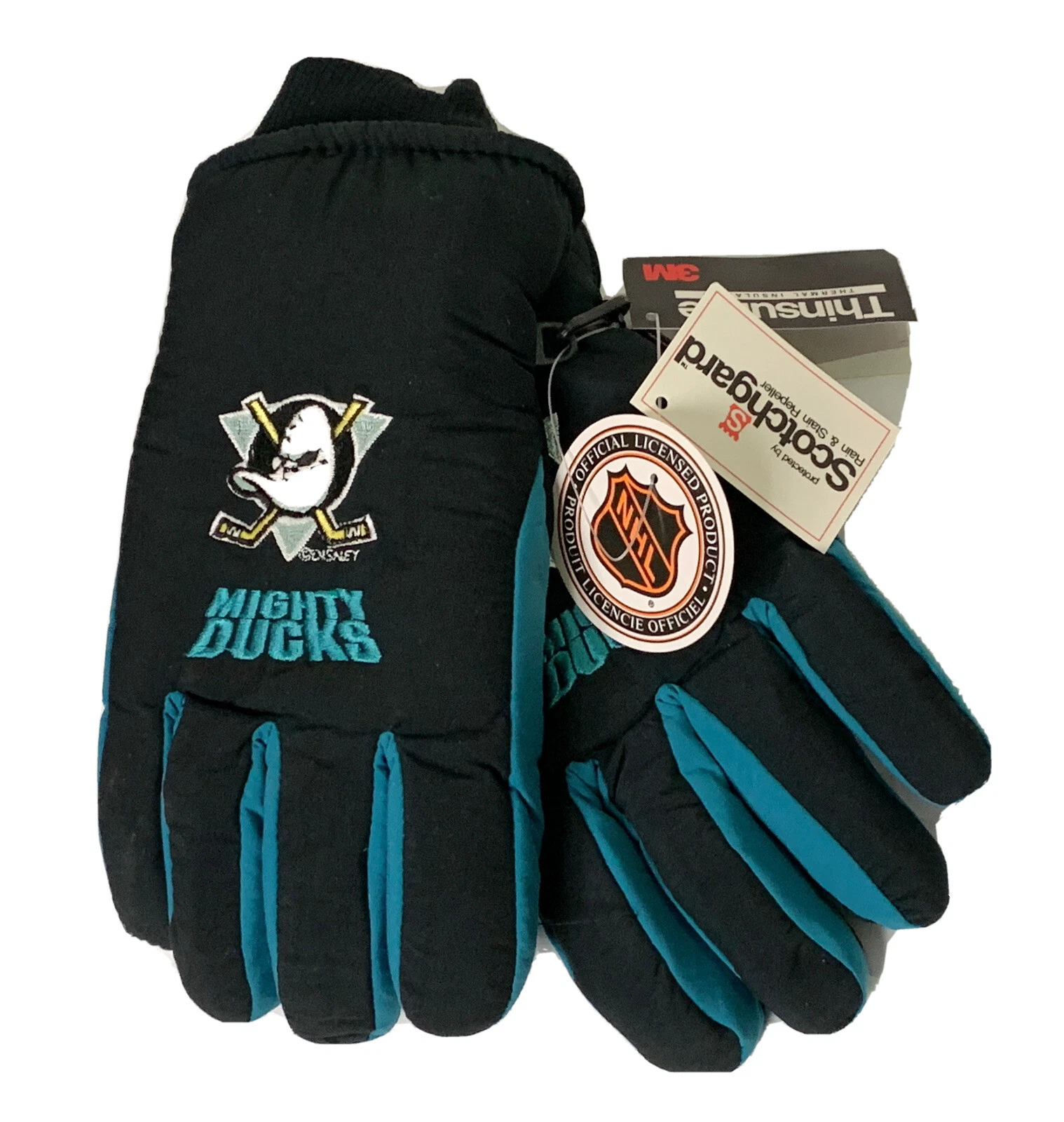 THINSULATE THERMAL INSULATION 3M ANAHEIM DUCKS NHL WINTER SNOW SKI HAND GLOVES L