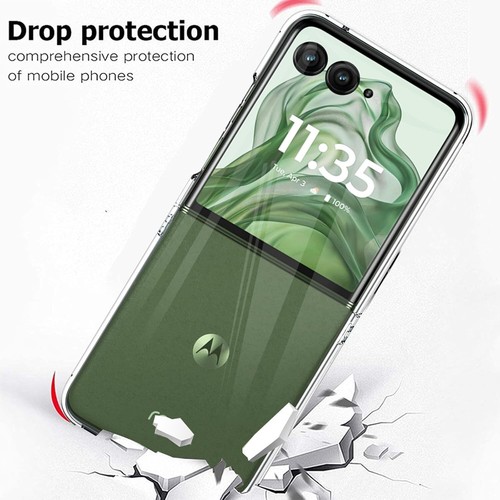 Przezroczyste etui na Motorola Razr 50 Ultra 5G Odporna na wstrząsy smukła i przednia osłona ekranu - Zdjęcie 2 z 11