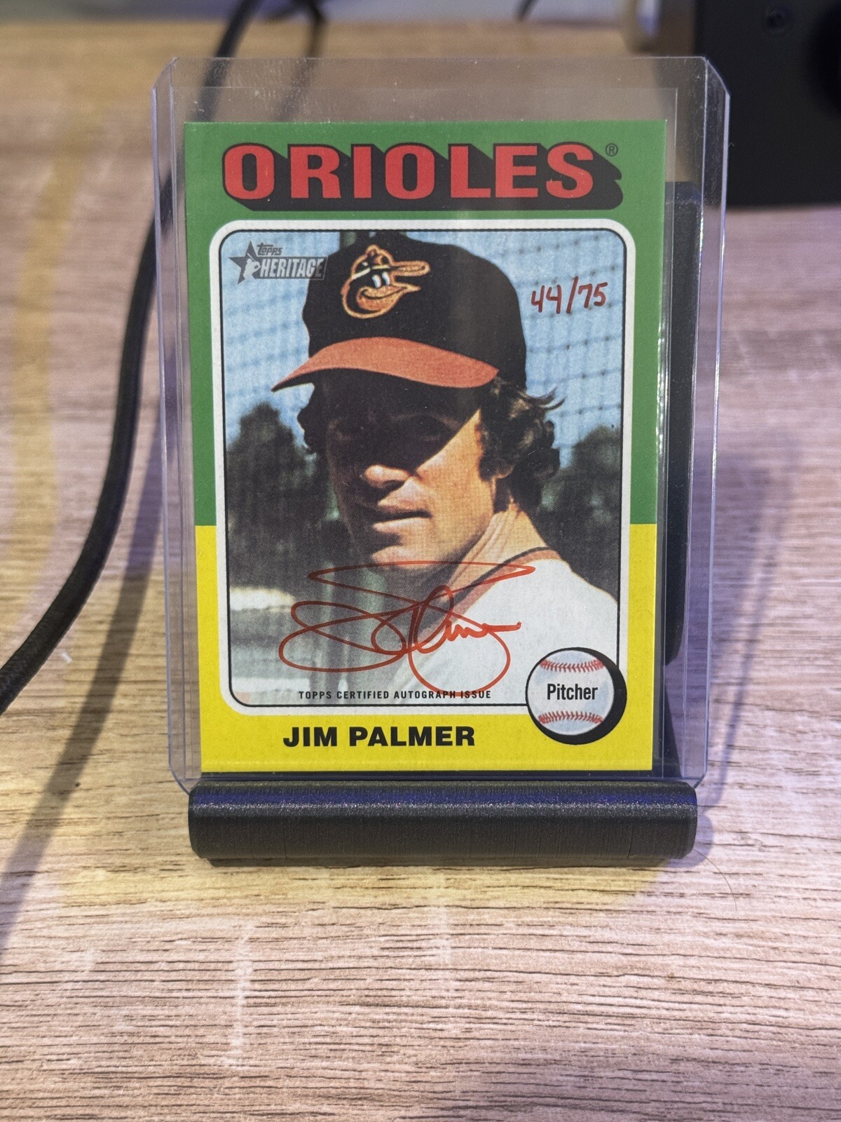 2024 Topps Heritage Baseball Real One Red On Card Auto /75 Jim Palmer #ROA-JPA