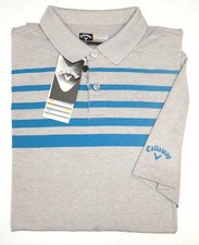 Callaway Polo Short Sleeve Shirt Gray Blue Stripe Mens 70