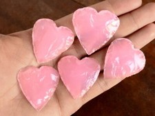 Bulk Rose Quartz Heart Crystals Carved Healing Crescent Hearts for Love & Energy