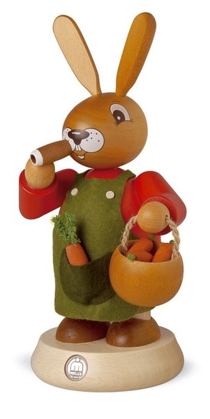 RäUcherhase Osterhase Erzgebirge Seiffen Holzfigur 19Cm Osterdeko Handarbeit-image