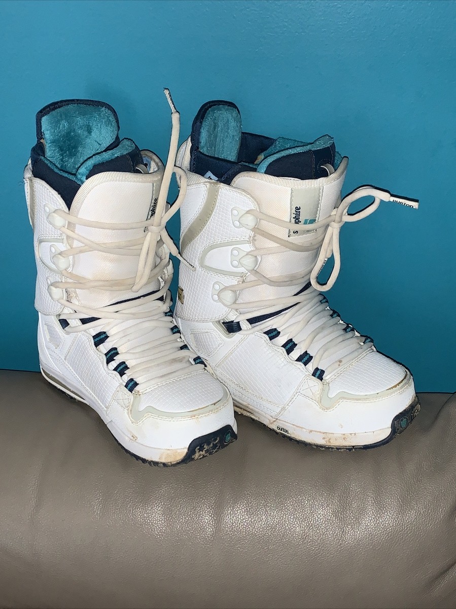 Burton Sapphire Snowboard Boots Womens 8 White And Blue | eBay