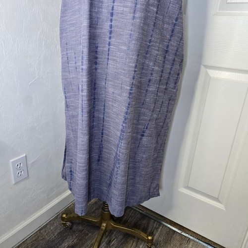 Casual Blue Cotton Kate Landry Womens Maxi Tie-Dye Dress M - Picture 2 of 10