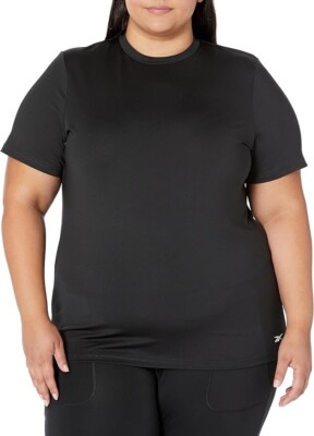 Reebok Womens Identity Training Speedwick Tee Black Plus Size  2X