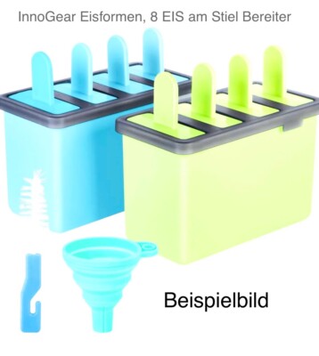 InnoGear Eisformen 8 EIS am Stiel Bereiter Reinigungsbürste Falttrichter  70 ml