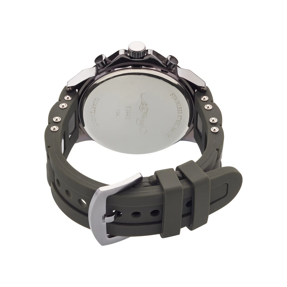 Reloj Ed Hardy Hombre Correa Silicona Oliva 52mm Foto 3 de 3